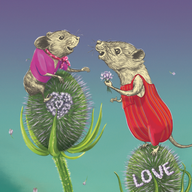 Christina Blackley Art - close up of Mice in Love